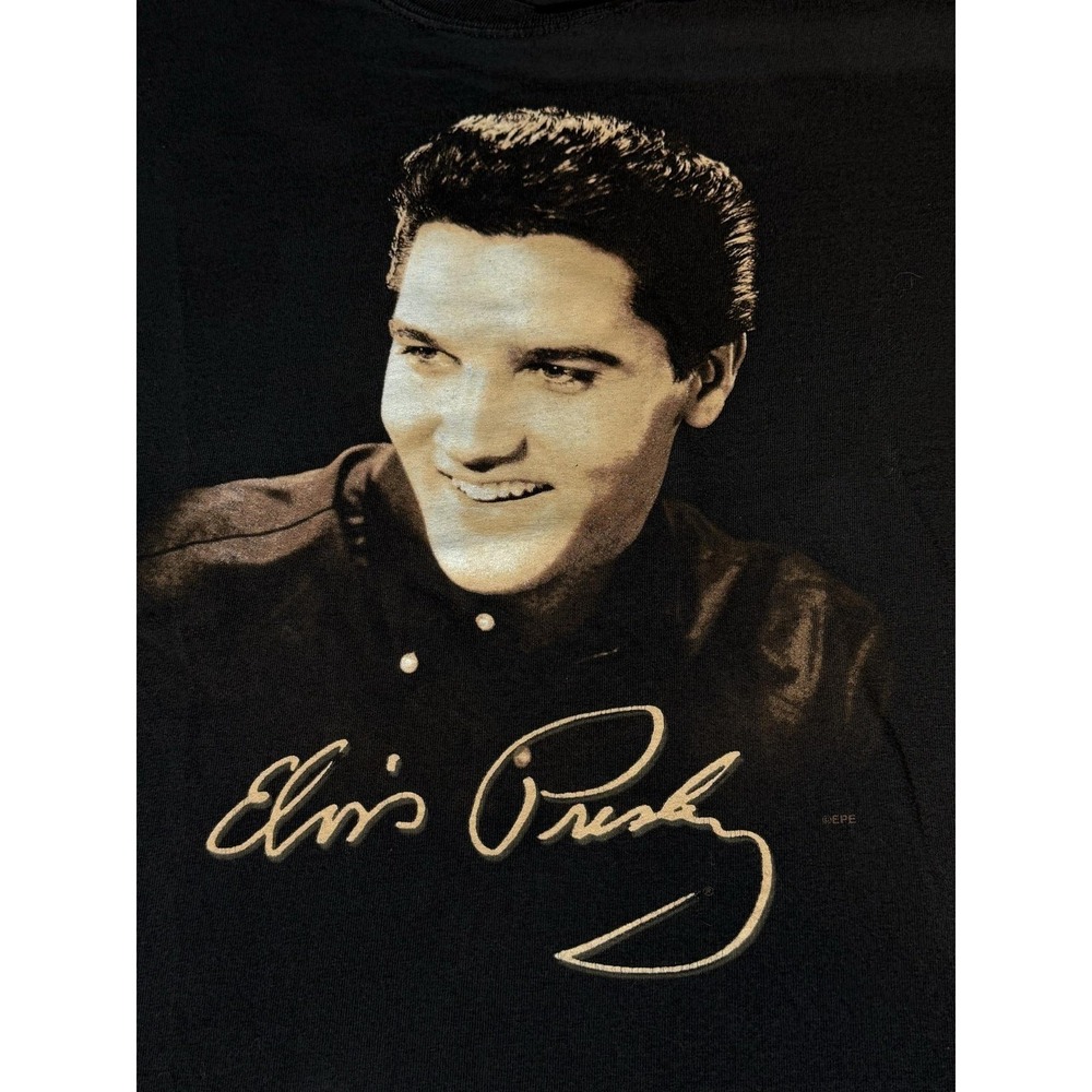 Vintage Elvis Presley's Graceland Shirt Womens L Black Elvis Portrait Graphic - Picture 6 of 14